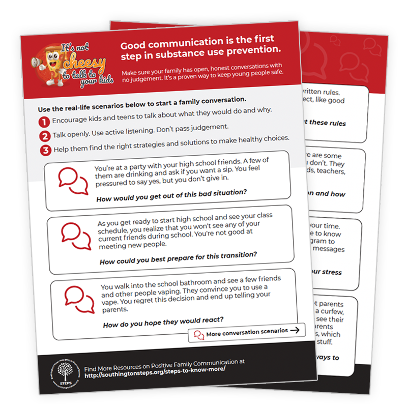 Image of the It's Not Cheesy to Talk to Your Kids Fact Sheet 2